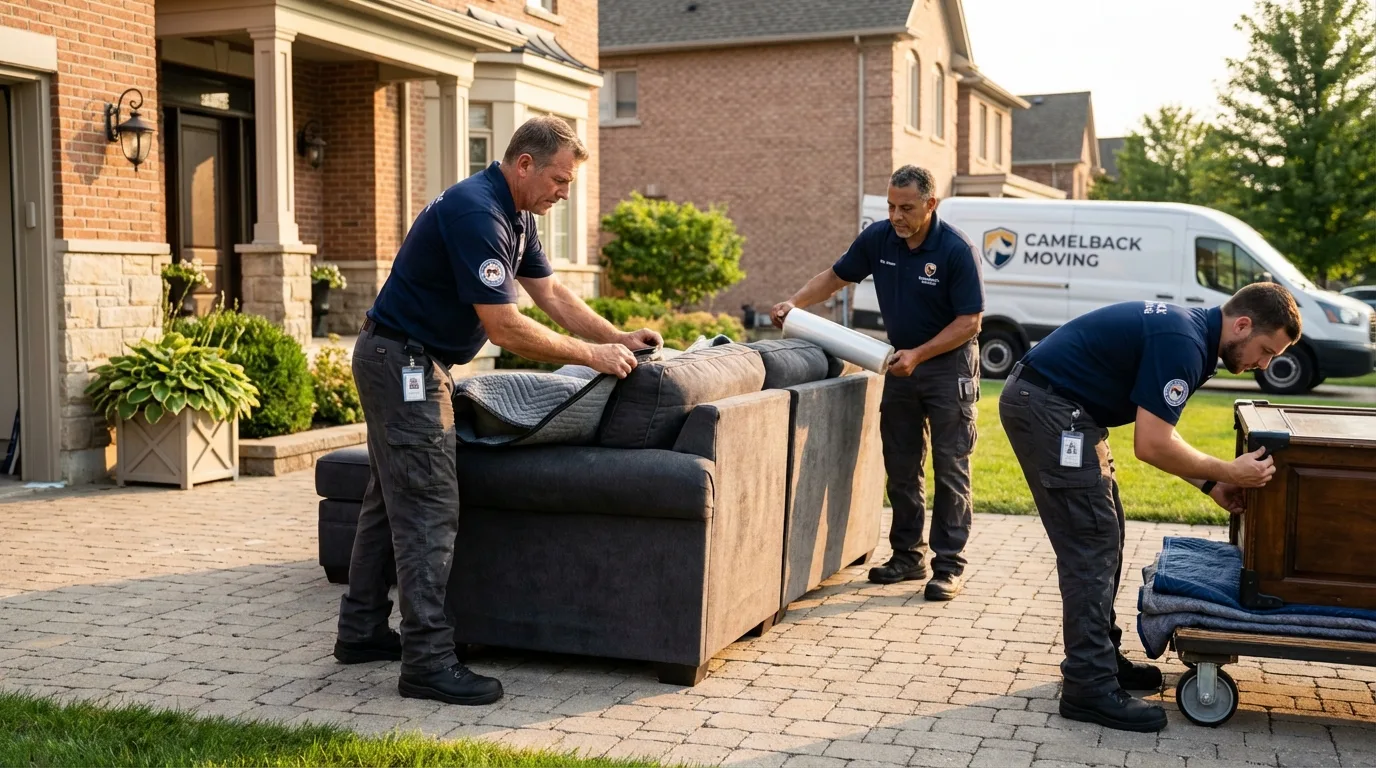 Large estate moving crew wrapping furniture in Buckeye, AZ